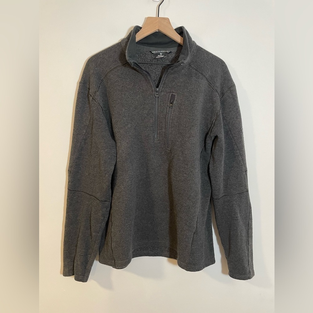 Kuhl Men's Interceptr 1/4 Zip Fleece Jacket Sweater Gray Size XL Soft Comfort